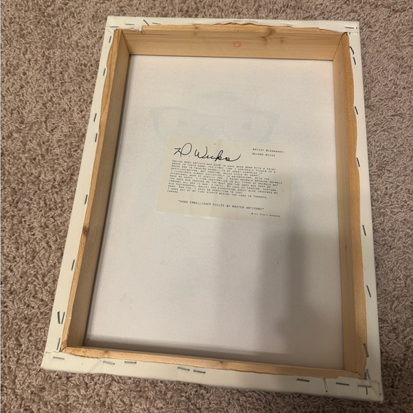 Deidre Wicks Hand Embellished Giclee Print of Squirrel holding Donut aprx 15x12 - Picture 6 of 6